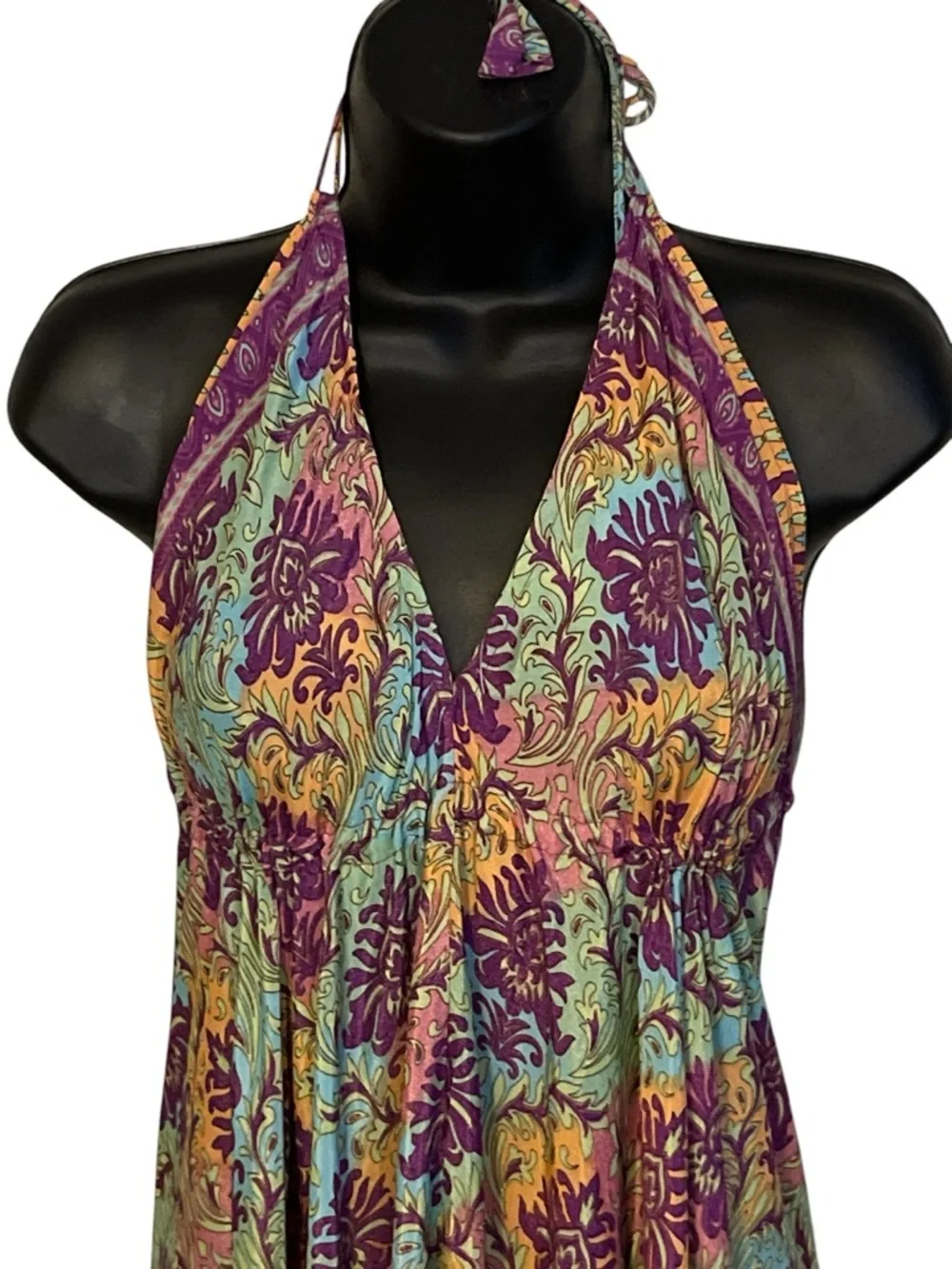 India Boutique Silky Maxi Sari Dress NWT - Picture 4 of 9